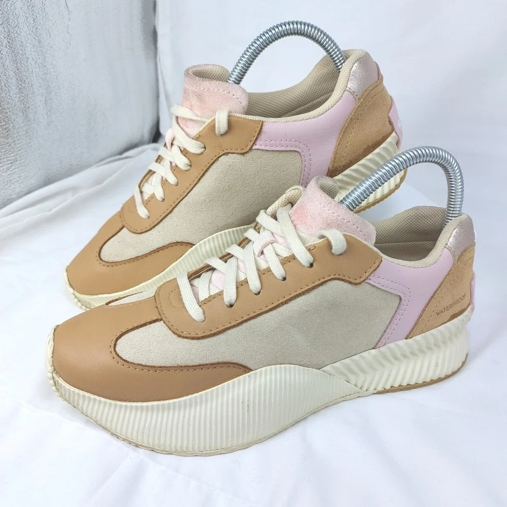 Sorel Ona Blvd Classic Low Top Sneaker Womens 7.5 Honest Beige Waterproof READ